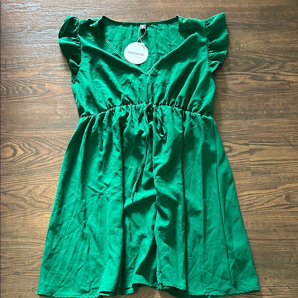 SHEIN Emerald Green Casual Dress